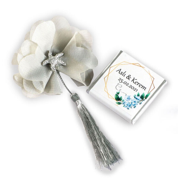 Gümüş Püsküllü Magnet Söz-Nişan Çikolatası - 1