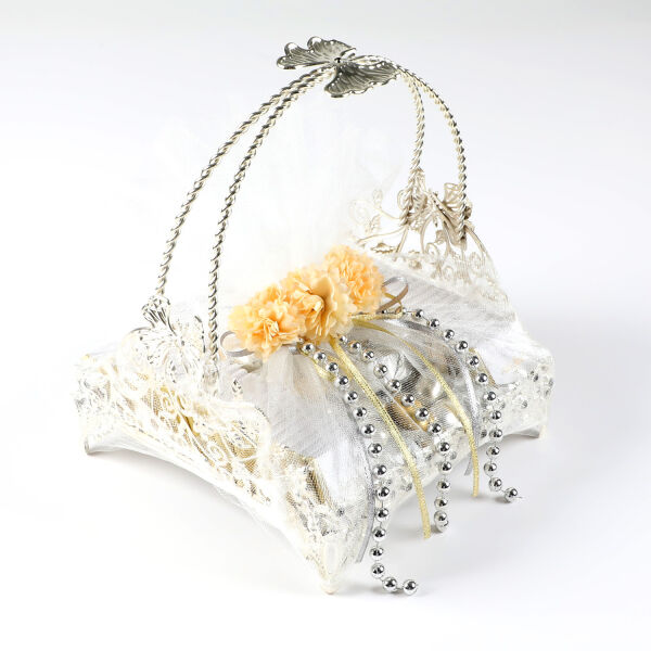 Gümüş Renk Aynalı Kare İsimli Kız İsteme Sepeti Söz Nişan Çikolatası - 1