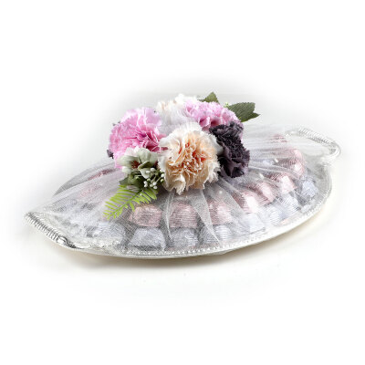 Gümüş Renk Oval Tepside Nikah-Söz-Nişan Kristal Çikolata ve Draje - 4