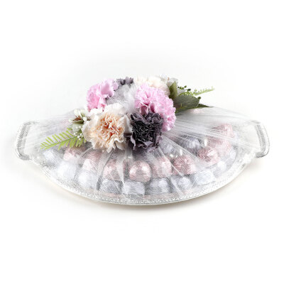 Gümüş Renk Oval Tepside Nikah-Söz-Nişan Kristal Çikolata ve Draje - 5
