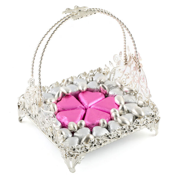 Gümüş Saplı Tepside Kız İsteme Çikolatası (Aynalı) - 2