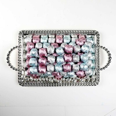 Gümüş Tepside Kristal Kız İsteme Söz Nişan Çikolatası - 5