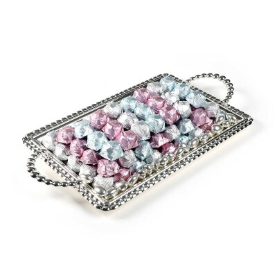 Gümüş Tepside Kristal Kız İsteme Söz Nişan Çikolatası - 2