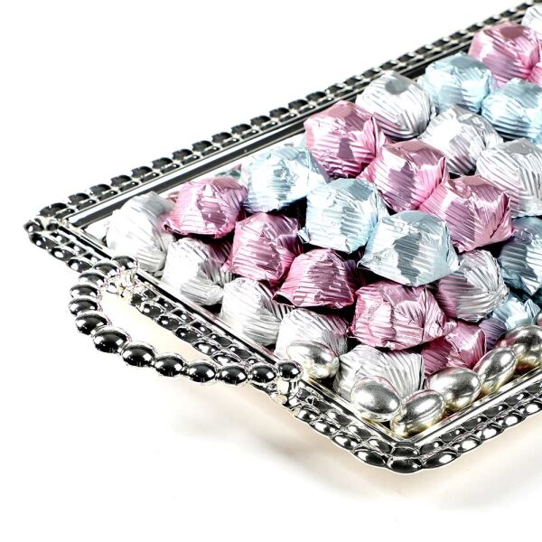 Gümüş Tepside Kristal Kız İsteme Söz Nişan Çikolatası - 8