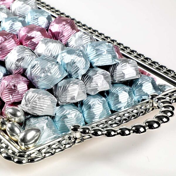 Gümüş Tepside Kristal Kız İsteme Söz Nişan Çikolatası - 9