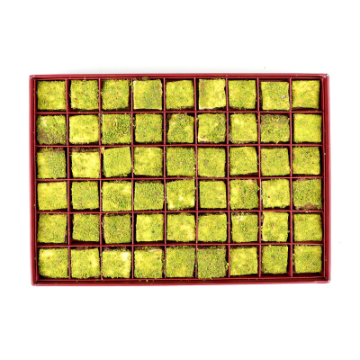İçi Dışı Antep Fıstıklı Çikolatalı Bohça Lokum (Motif Desenli Kutu) 750g - 6