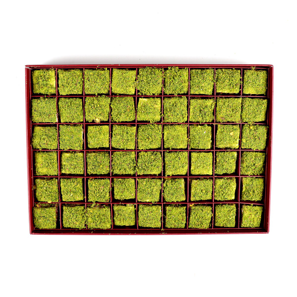 İçi Dışı Antep Fıstıklı Çikolatalı Bohça Lokum (Motif Desenli Kutu) 750g - 6