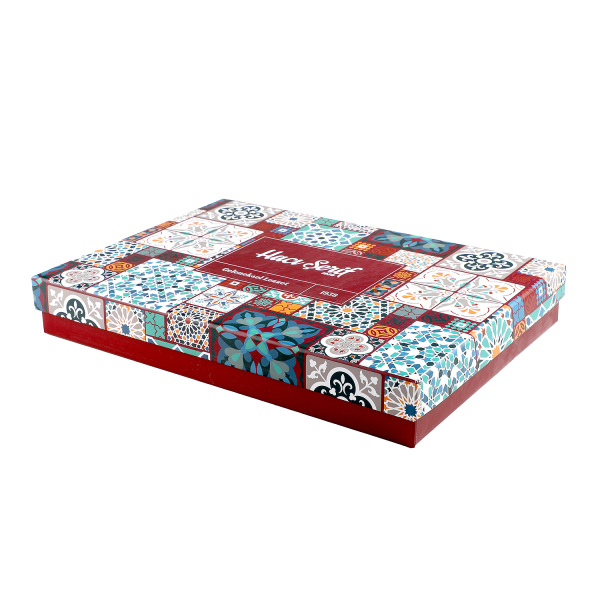 İçi Dışı Antep Fıstıklı Çikolatalı Bohça Lokum (Motif Desenli Kutu) 750g - 8