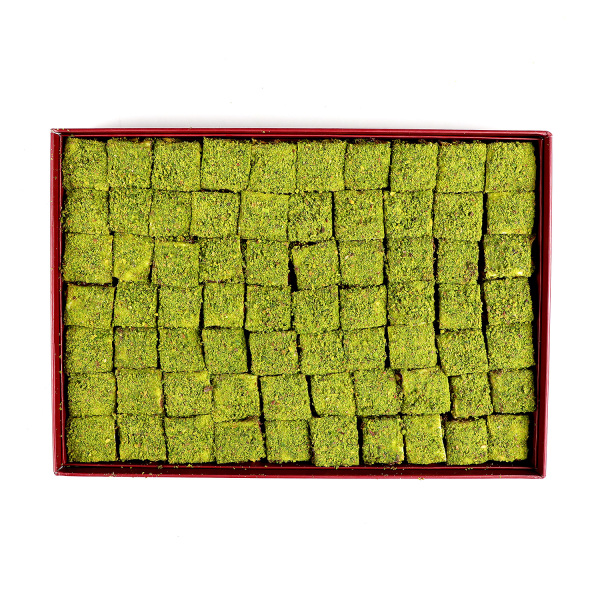 İçi Dışı Antep Fıstıklı Çikolatalı Bohça Lokum (Motif Desenli Kutu) 1200g - 6