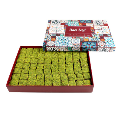 İçi Dışı Antep Fıstıklı Çikolatalı Bohça Lokum (Motif Desenli Kutu) 1200g - 8