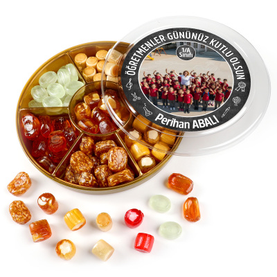 İsimli Fotoğraflı Öğretmenler Günü Hediyesi El Yapımı Karışık Akide Şekeri 400g - Hacı Şerif