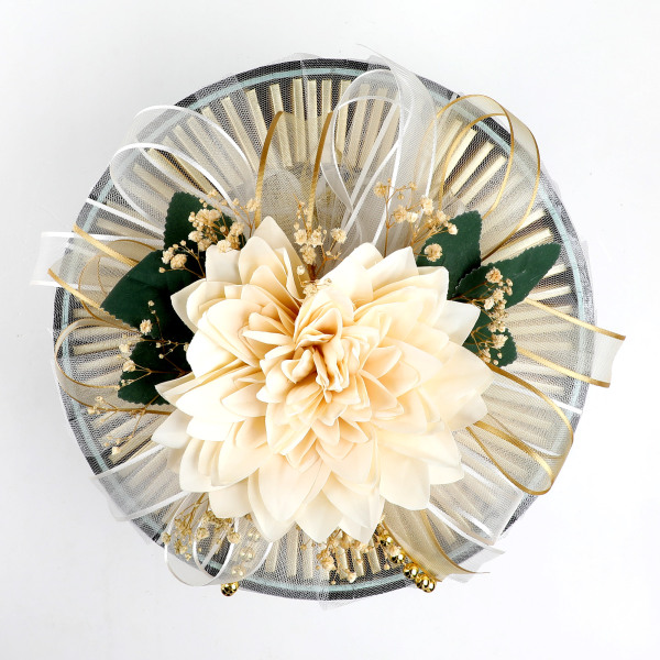 İsimli Gold Ayaklı Cam Tabak Yuvarlak Söz Nişan Çikolatası - 17