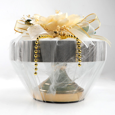 İsimli Gold Ayaklı Cam Tabak Yuvarlak Söz Nişan Çikolatası - 19