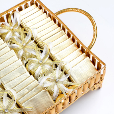 İsimli Gold Dikdörtgen Aynalı Tepsi Söz Nişan Çikolatası - 17