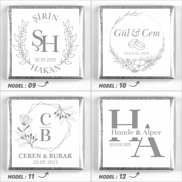 Gümüş Ayaklı Cam Tabak Söz Nişan Kız İsteme Çikolatası - 6