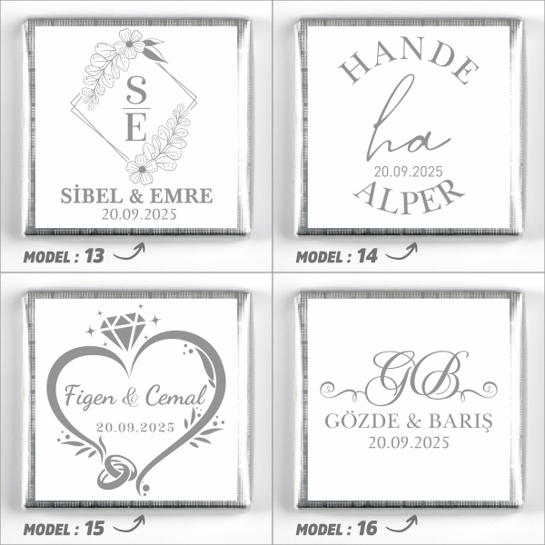 Gümüş Ayaklı Cam Tabak Söz Nişan Kız İsteme Çikolatası - 7