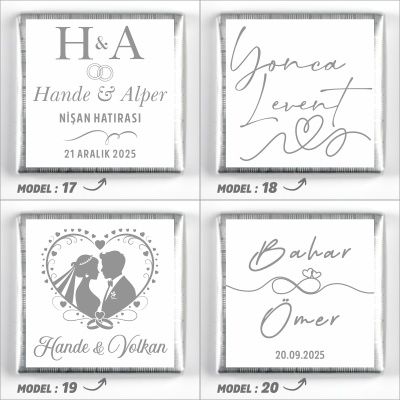 Gümüş Ayaklı Cam Tabak Söz Nişan Kız İsteme Çikolatası - 8