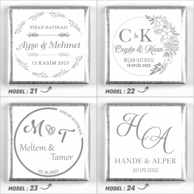 Gümüş Ayaklı Cam Tabak Söz Nişan Kız İsteme Çikolatası - 9