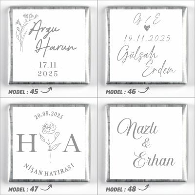 Gümüş Ayaklı Cam Tabak Söz Nişan Kız İsteme Çikolatası - 15