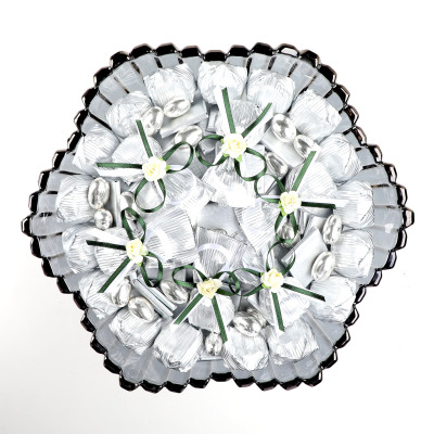 Gümüş Ayaklı Cam Tabak Söz Nişan Kız İsteme Çikolatası - 19