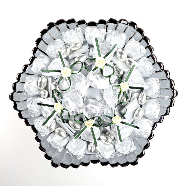 Gümüş Ayaklı Cam Tabak Söz Nişan Kız İsteme Çikolatası - 19