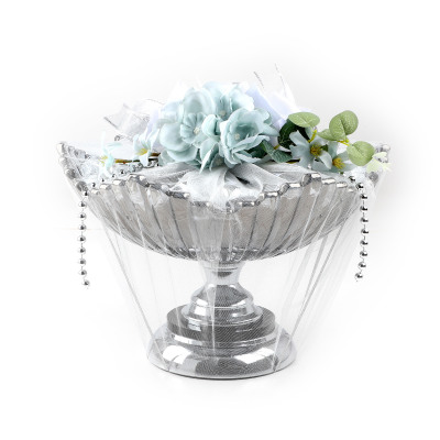 Gümüş Ayaklı Cam Tabak Söz Nişan Kız İsteme Çikolatası - 1