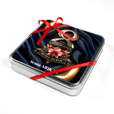 İsimli Kadınlar Günü Hediyesi 64 Adet Bitter Madlen Çikolata (Metal Kutu) - 5