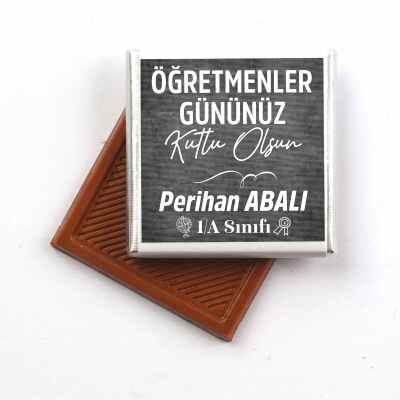 İsimli Öğretmenler Günü Hediyesi (40 Adet Madlen Çikolata) (Asetat Kutu) Model 3 - 3