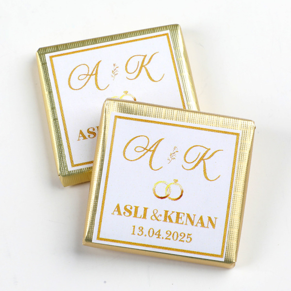 İsimli Söz Nişan Dökme Madlen Gold Çikolata (70 Adet Madlen Çikolata) - 3