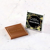 İsme Özel Asker Çikolatası Yuvarlak Metal Kutu (40 Adet Madlen Çikolata) - 3