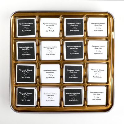 İsme Özel ​Öğretmenler Günü Hediyesi (32 Adet Madlen Çikolata Metal Kutu) Model-3 - 5