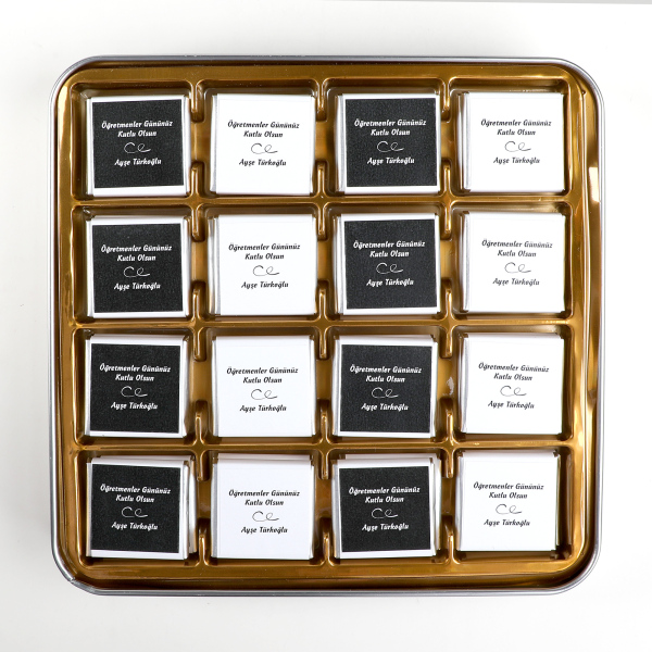 İsme Özel ​Öğretmenler Günü Hediyesi (32 Adet Madlen Çikolata Metal Kutu) Model-3 - 5