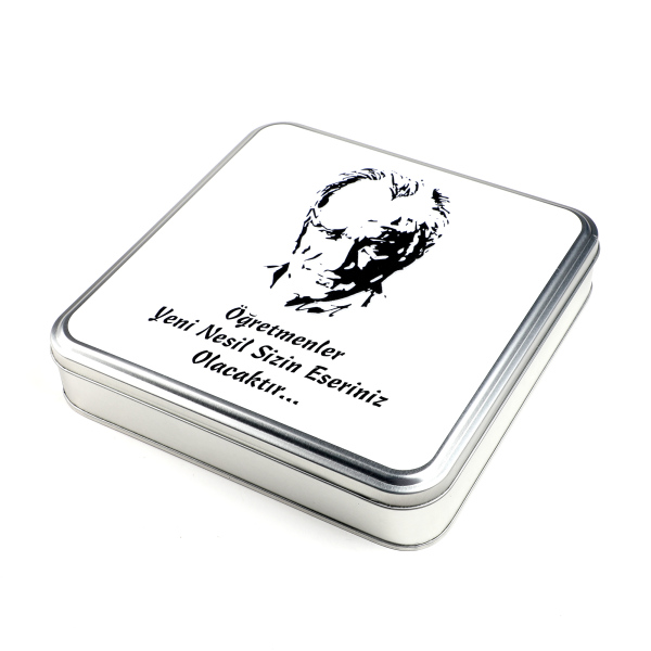 İsme Özel ​Öğretmenler Günü Hediyesi (32 Adet Madlen Çikolata Metal Kutu) Model-3 - 6