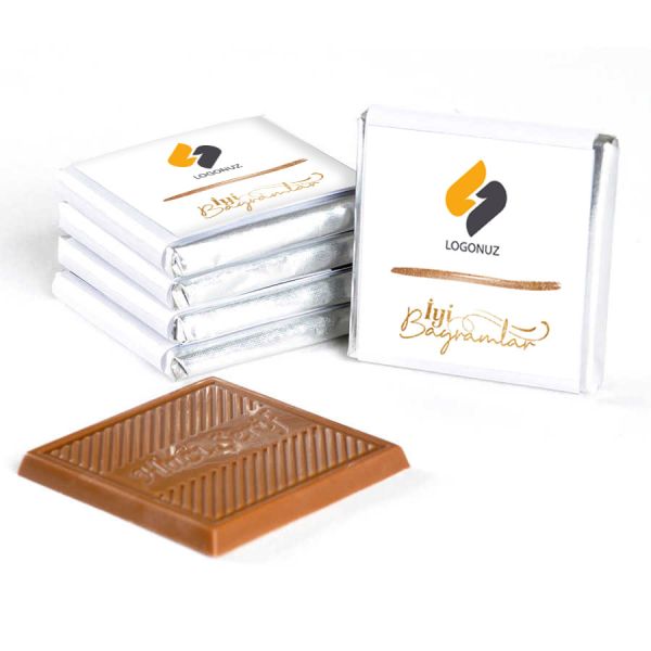 İyi Bayramlar Hediyesi Firmalara Özel Kurumsal Promosyon Logolu 48 Adet Madlen Çikolata Gold Kutu - 3
