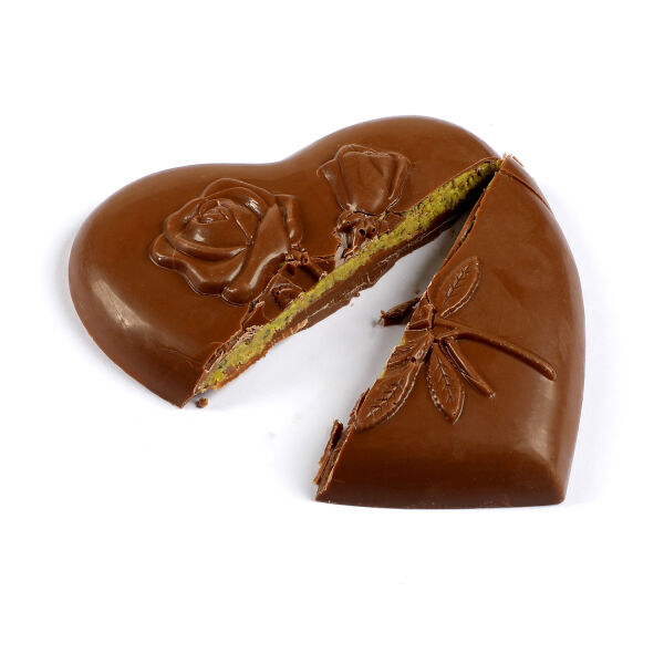 Kadınlar Günü Hediyesi Antep Fıstıklı Kadayıflı Dolgulu (Kalp Şeklinde) Dubai Çikolatası - 2