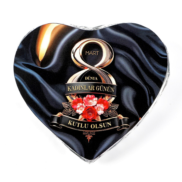 Kadınlar Günü Hediyesi Antep Fıstıklı Kadayıflı Dolgulu (Kalp Şeklinde) Dubai Çikolatası - 5