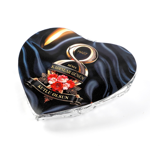 Kadınlar Günü Hediyesi Antep Fıstıklı Kadayıflı Dolgulu (Kalp Şeklinde) Dubai Çikolatası - 3