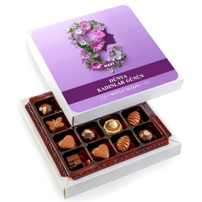 Kadınlar Günü Hediyesi Özel Special Çikolata (Minik Lezzetler) Mor - 1
