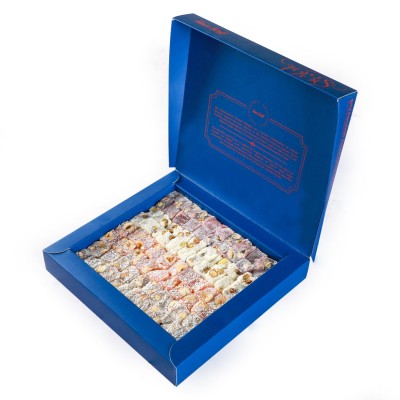 Karışık Çerezli Çifte Kavrulmuş Lokum (500 g)- Renkli Kutu - Hacı Şerif