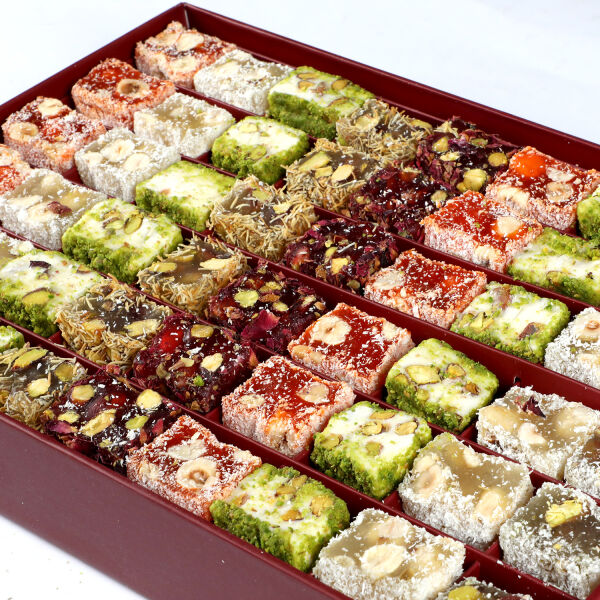 Karışık Sultan Lokumu Motif Desenli Kutu 900gr - 2