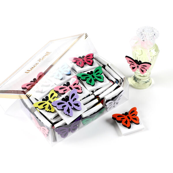 Kelebek Dekorlu Bebek Çikolatası (50 Adet Madlen Çikolata) + Kolonya - 1