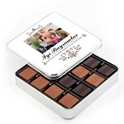 Kendi Fotoğrafınız ile Bayram Hediyesi 64 Adet Madlen Çikolata (Metal Kutu) - Hacı Şerif