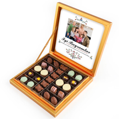 Kendi Fotoğrafınız ile Bayram Hediyesi Special Çikolata 285g (Gold Kutu) - 1