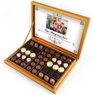 Kendi Fotoğrafınız ile Bayram Hediyesi Special Çikolata 480g (Gold Kutu) - 1