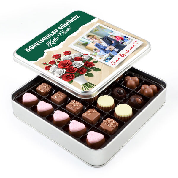 Kendi Fotoğrafınız ile Öğretmenler Günü Hediyesi Special Çikolata (Metal Kutu) - 1