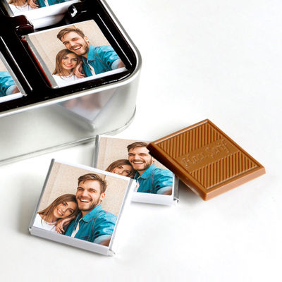 Kendi Fotoğrafınızla Kişiye Özel Hediye 32 Adet Madlen Çikolata Metal Kutu - 2