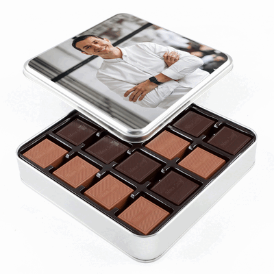 Kendi Fotoğrafınızla Kişiye Özel Hediye 64 Adet Madlen Çikolata (Metal Kutu) - 1