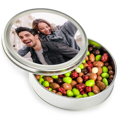 Kendi Fotoğrafınızla Kişiye Özel Hediye Karışık Draje (Metal Yuvarlak Kutu) - Hacı Şerif