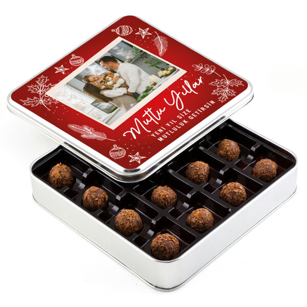  Kendi Fotoğrafınızla Yılbaşı Hediyesi Tahinli Truffle Çikolata - 1