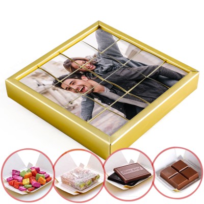 Kişiye Özel Fotoğraflı 16'lı Puzzle 4 Farklı Lezzet (Gold Kutu) - Hacı Şerif
